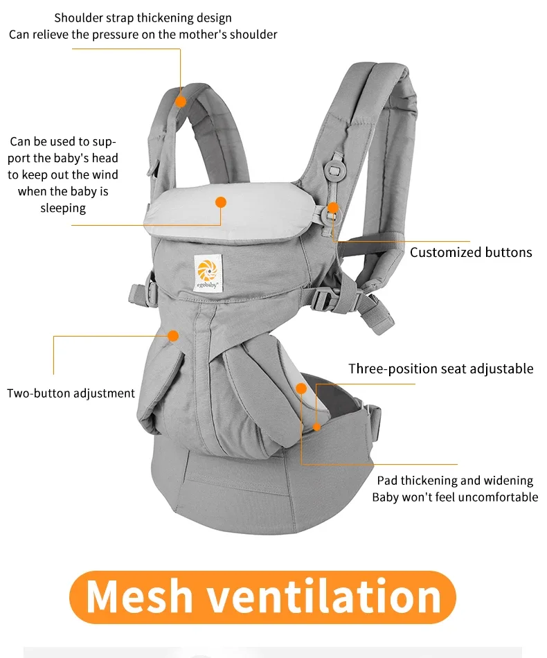 Egobaby portabebés ergonómico canguro infantil chico Sling espalda frontal mochila envolvente bolsa de bebé 0-36 meses - imagen 3