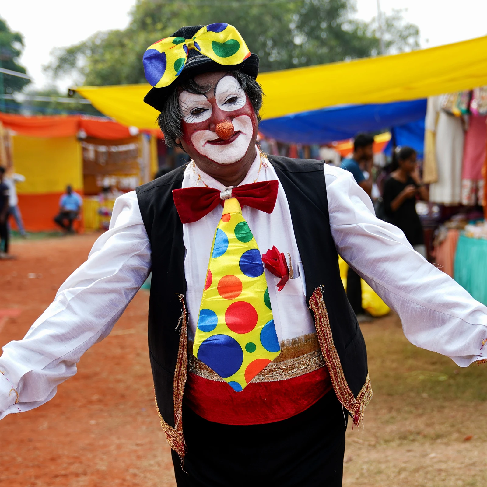 Conjunto de pajarita de payaso de Carnaval, disfraz cómodo y duradero para fiesta de disfraces de Halloween, traje de payaso reutilizable, 2 uds. - imagen 5