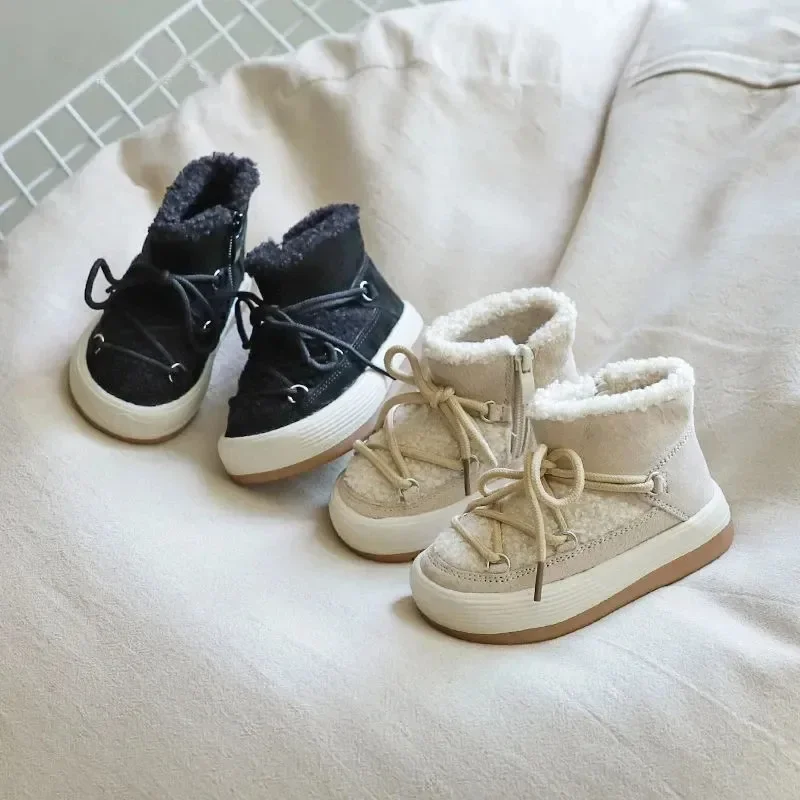 Botas de bebé unisex con suela de goma cálida para invierno y nieve