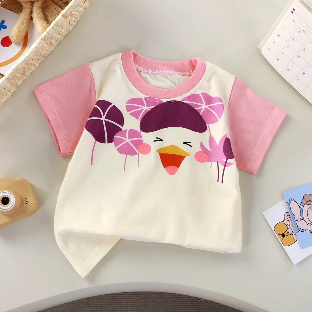 Camiseta de manga corta para niños de 1 a 5 años, novedad de verano, camisetas con estampado de dibujos animados para niños y niñas, ropa para niños - imagen 5