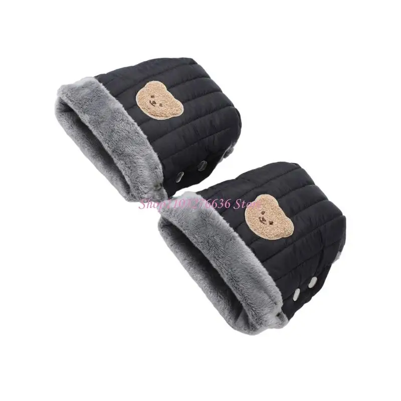 Guantes mano con forro suave R6FD, cubierta para manillar cochecitos, diseño impermeable y resistente viento para uso - imagen 4