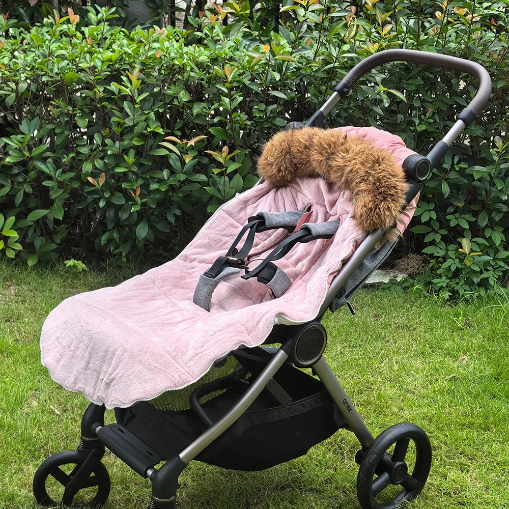 Cochecito de bebé de invierno, accesorios universales para cochecito de bebé, sobre negro a prueba de viento, cálido para descarga de Hospital de recién nacido - imagen 3