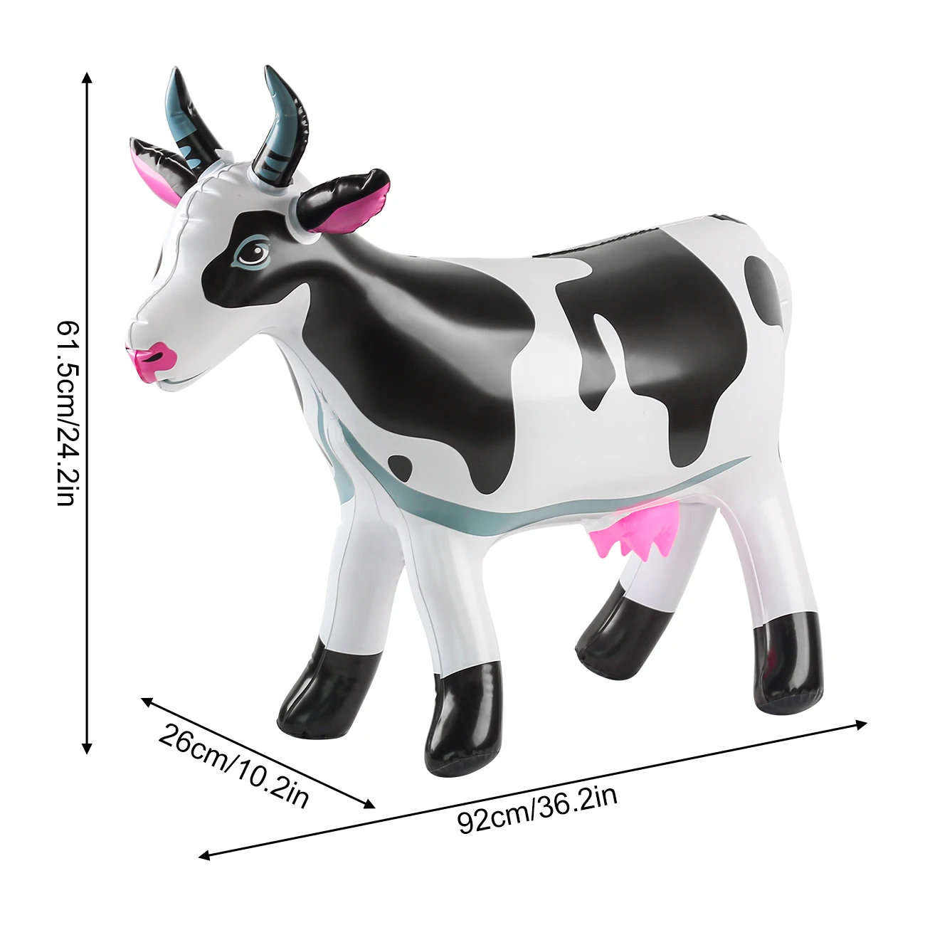 Vaca inflable decorativa de granja para cumpleaños infantiles - imagen 3