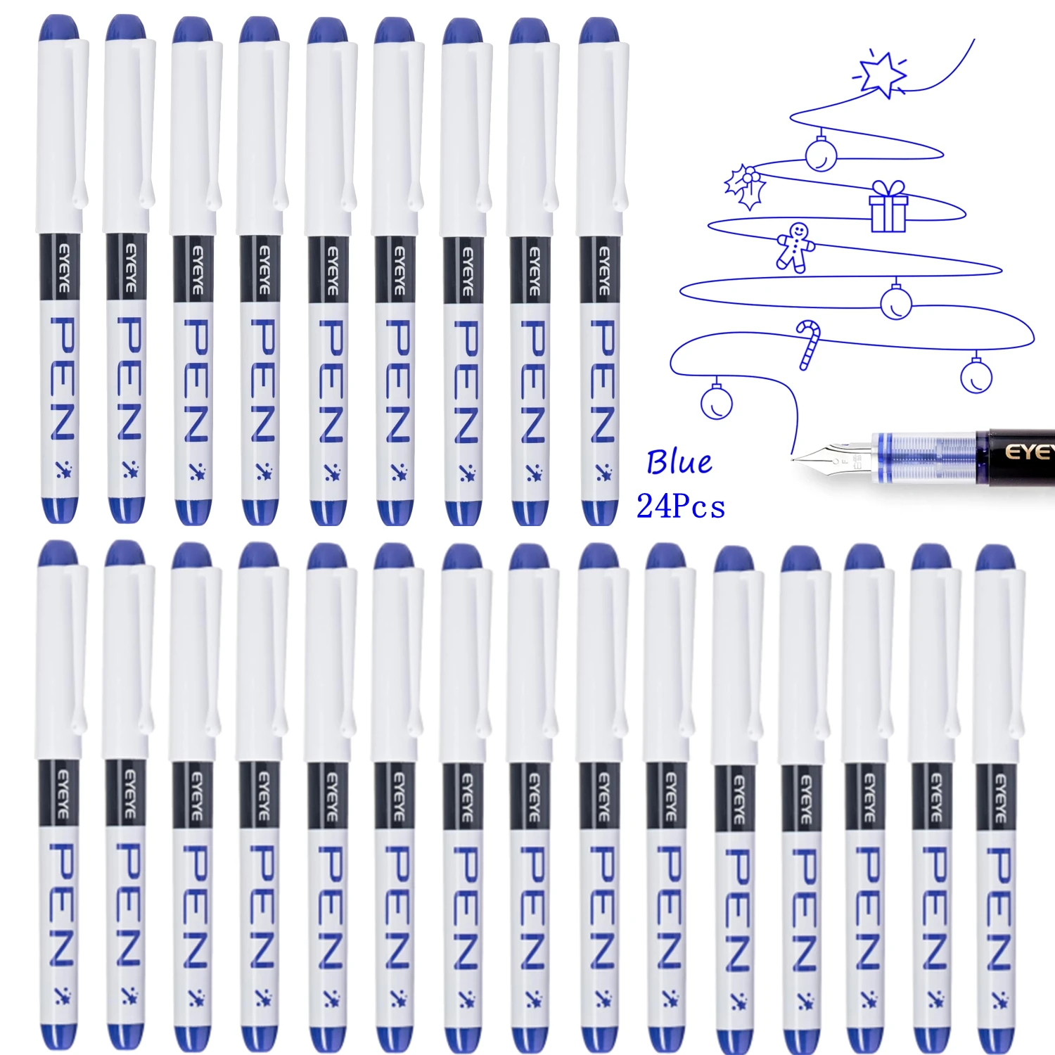24 Pcs Blue Ink