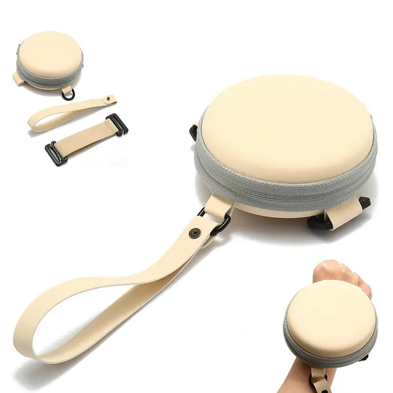 Estuches para gafas de sol plegables circulares, caja de almacenamiento para gafas portátil y moderna, bolsa suave con cremallera y ahorro de espacio de mano - imagen 5