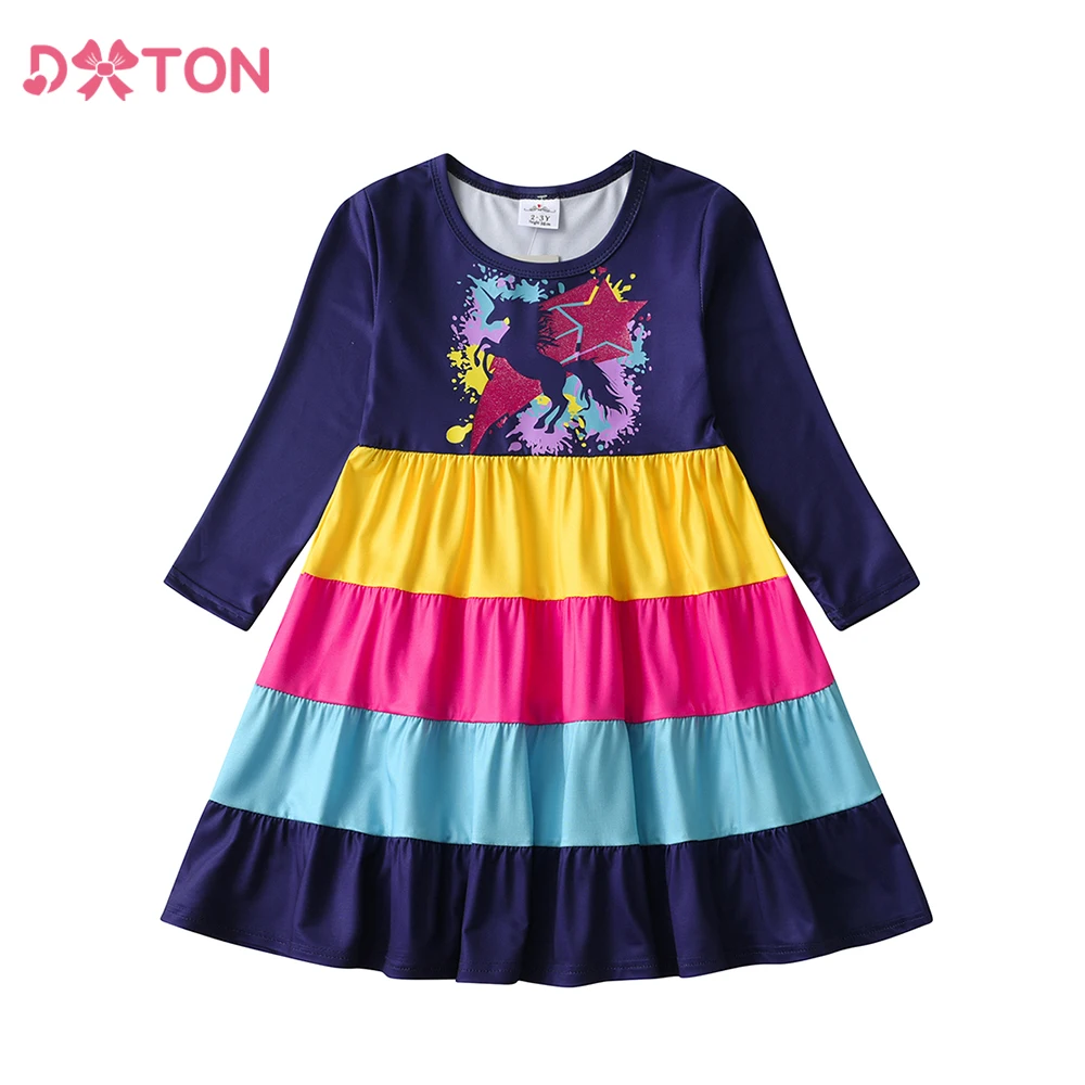 Vestido Castillo unicornio a rayas para niñas – Fiesta familiar - imagen 2