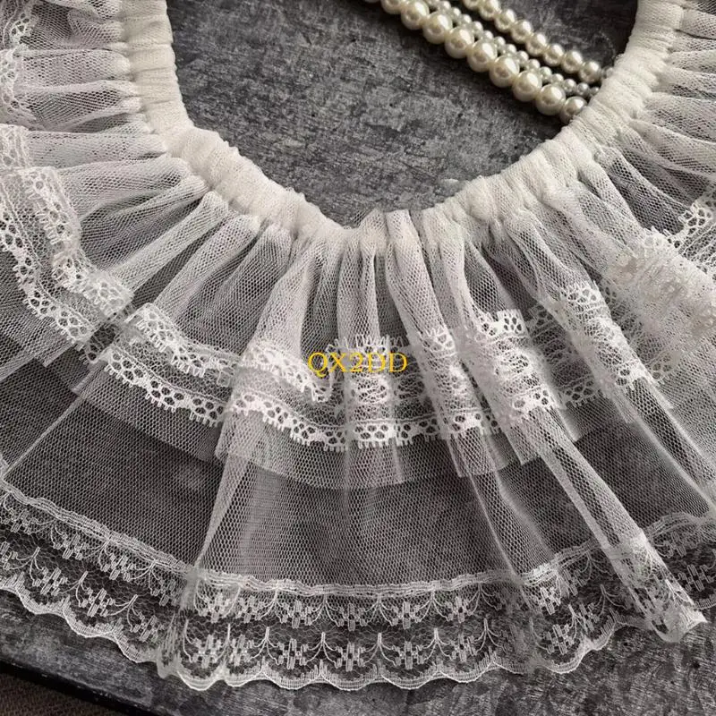 QX2D 2025 Cortina pedos para niñas pequeñas, falda pequeña medio cuerpo con capas, Falda corta recortada encaje ropa - imagen 3