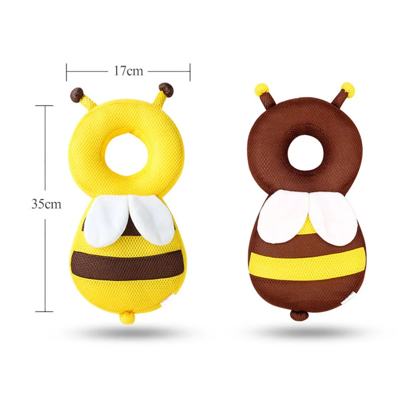 Protector de espalda para bebé, aprender a caminar, anticaída, bonito abeja de dibujos animados, almohada protectora para niños y niñas, cojín seguro para la parte trasera del recién nacido - imagen 5