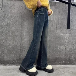 Vaqueros acampanados para niñas – color liso primavera y otoño