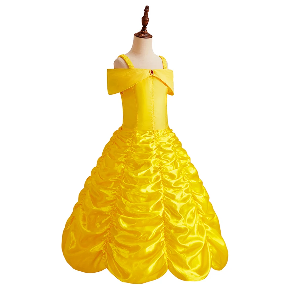 Disfraz princesa dorada para niña – Vestido carnaval con falda amplia - imagen 2