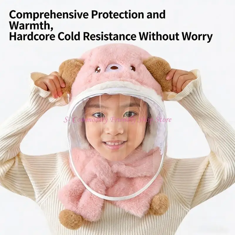 Gorro infantil con bufanda y protección para orejas – Máscara extraíble - imagen 3