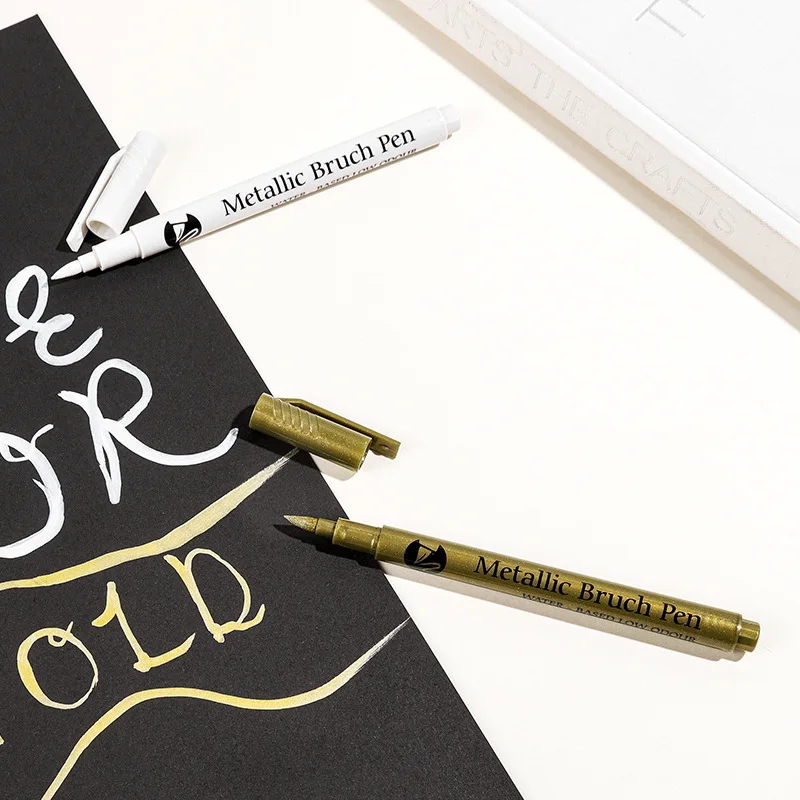 Rotuladores metálicos dorados y plateados y blancos, resistentes al agua, que no se decoloran, para escribir tarjetas, marcador artístico, artefacto, tela para álbum de recortes, 1 ud. - imagen 2