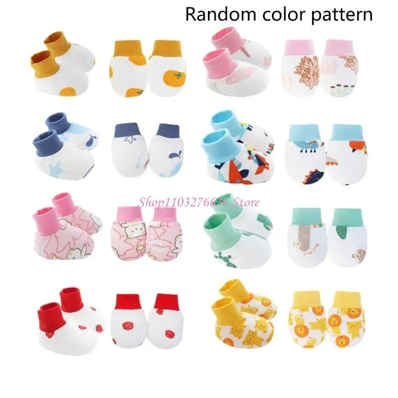 R6FD Color Mittanes y calcetines bebé enviados azar para bebés 0-6 meses 1 par - imagen 2