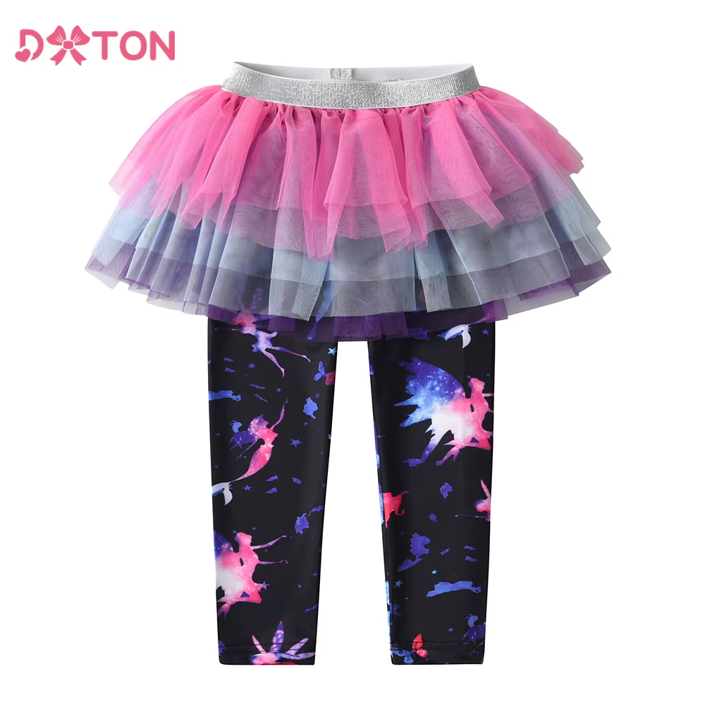 DXTON Pantalones con falda tutú para niña – Estilo unicornio - imagen 3