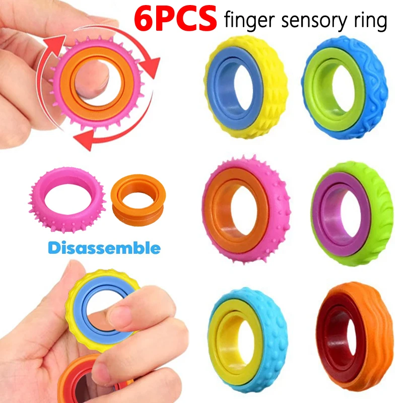 Anillos sensoriales antiestrés para niños – Juguetes giratorios - imagen 4