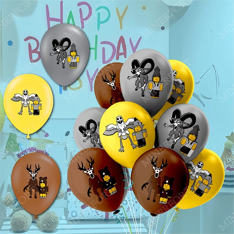 ROBLOX 99 noches en el bosque juego de globos de látex paquete de dibujos animados niños para cumpleaños suministros de baño de bebé decoración Halloween - imagen 5
