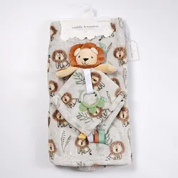 Manta de gasa de algodón para recién nacido – Set completo con doudou