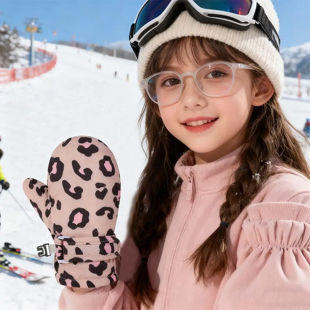 Guantes de ski impermeables para niños – Estampado leopardo - imagen 5
