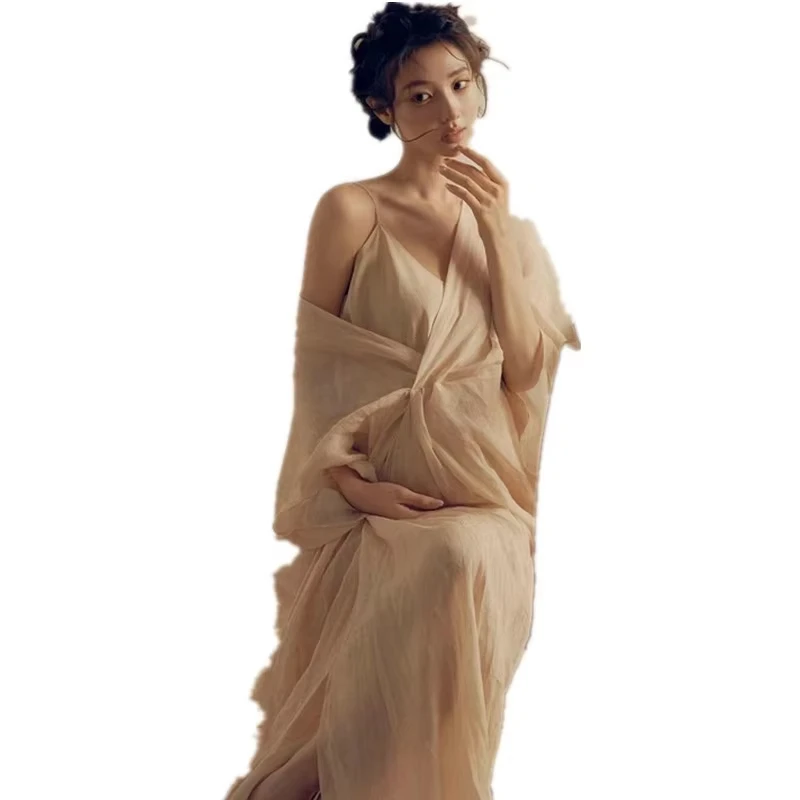 Vestido premamá vintage francés para sesión de fotos