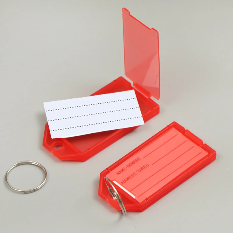  ﻿ 10/20/50 Uds llavero etiquetas para llaves etiqueta con anillo dividido plástico colorido para DIY nombre numerado etiqueta de equipaje etiqueta de identificación etiquetas de nombre Tmz - imagen 3