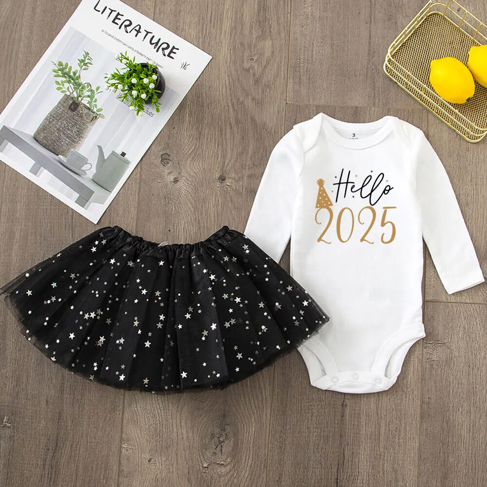 Body estampado con tutú para niña – Conjunto de manga larga - imagen 2