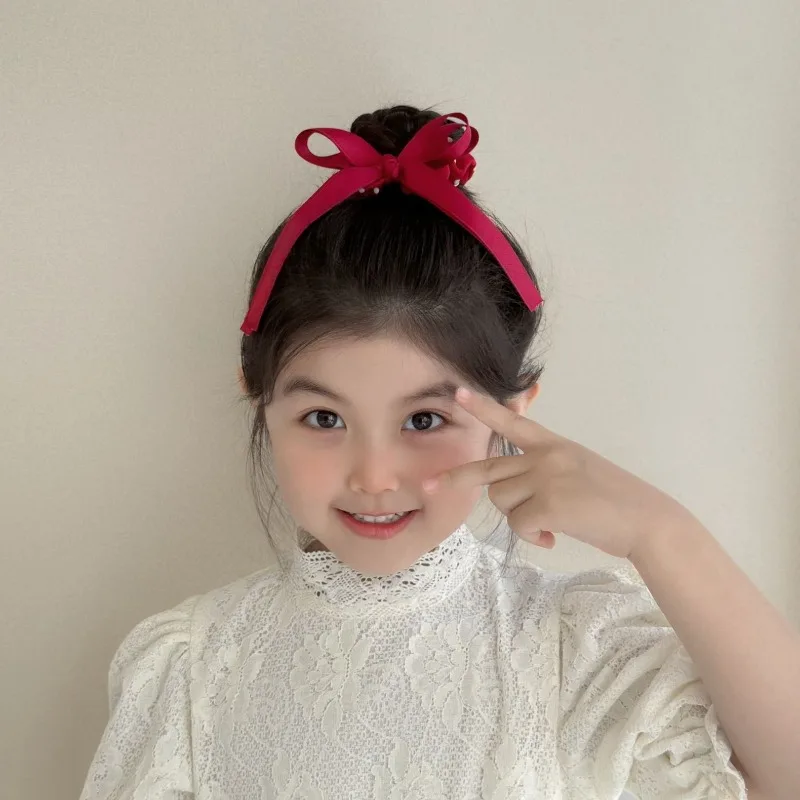 Lazos para el cabello de lunares para niñas, lazos para el cabello con cinta de satén para niños, lindos y suaves coleteros, coleteros para el cabello Kawaii para niños - imagen 2