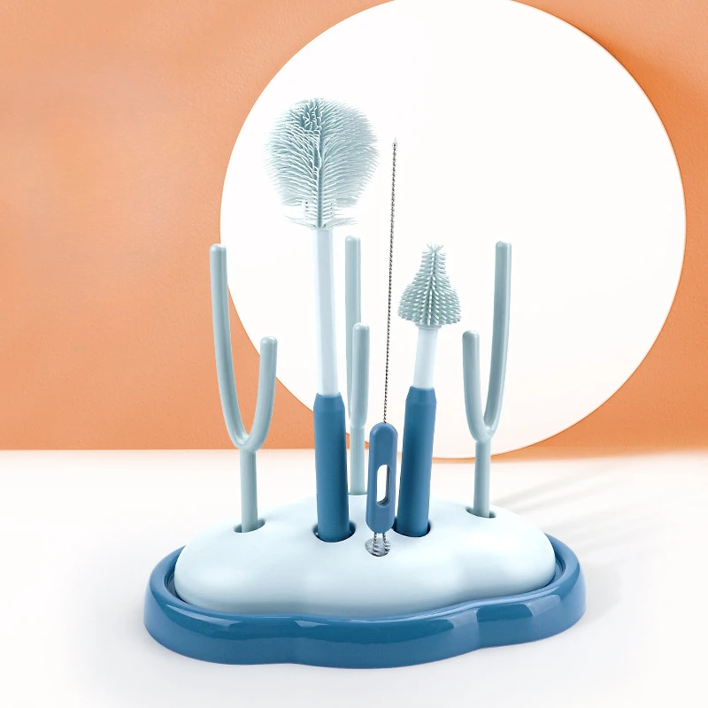 Organizador de drenaje de tazas de leche para bebés, estante limpio en seco para bebés, soporte para botellas con Base de drenaje amplia, bandeja de estructura mecánica - imagen 4