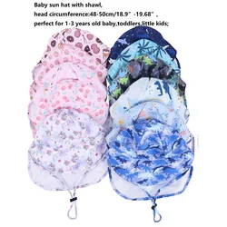 Sombrero de sol infantil con protección UV y pañoleta panamá