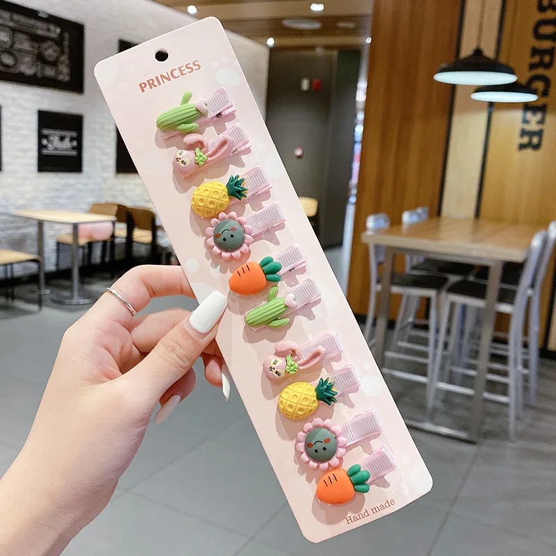 Pinzas para el pelo con forma de fruta para niña, accesorios para el cabello para niña, tocado coreano Kawaii, 10 unidades por Set, 2023 - imagen 5