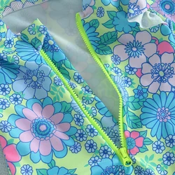 Bañador con protección solar para niña – Estampado floral y cremallera