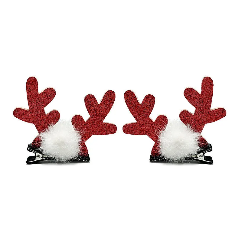 Horquilla navideña para niñas, accesorios para el cabello, tocado con astas, horquilla con orejas de ciervo, pinza para el pelo de par de alces para niños pequeños - imagen 5