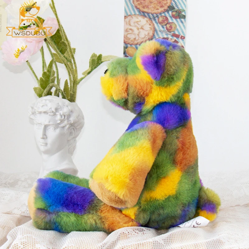 Juguete de peluche de cerdo arcoíris, dibujos animados bonitos y coloridos, Animal esponjoso grande Kawaii, muñeco de peluche suave, almohada para dormir, regalos para niños - imagen 3