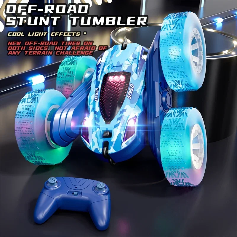 Coche acrobático Rc para niños, doble cara, con tapa, 2,4G, Control remoto, rotación de 360 grados, todoterreno, coche Rc, regalos para niños, adultos y niños - imagen 4