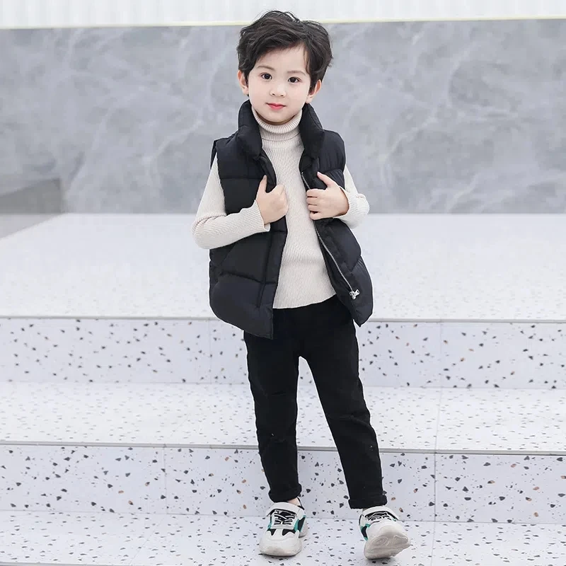 Chaleco grueso de algodón para niños, ropa de abrigo sin mangas con patrón de dibujos animados, chaleco cálido para bebés, ropa para niños y niñas, 1 pieza