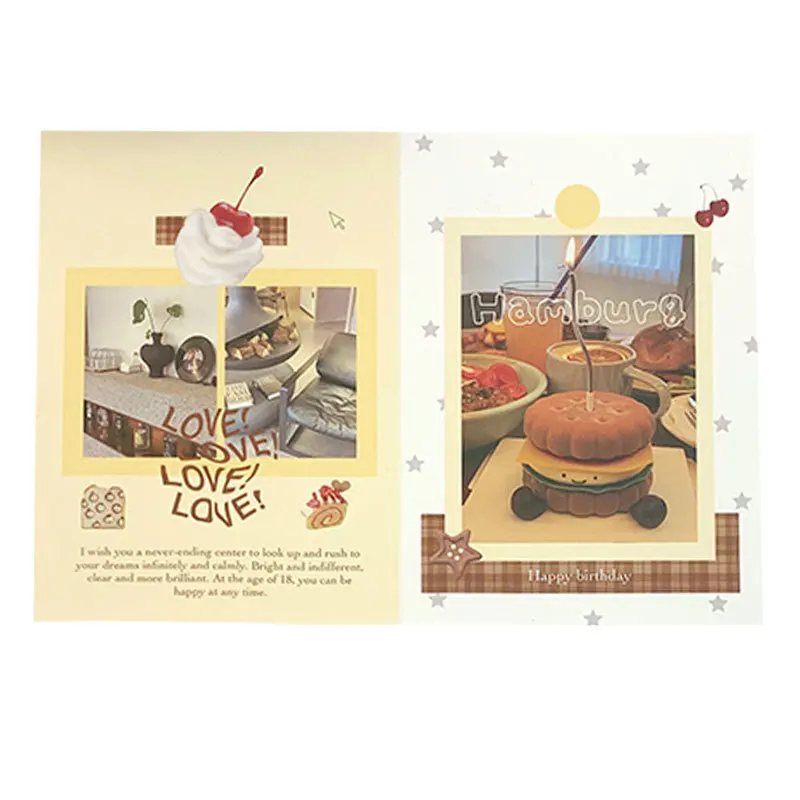 10 Uds. De tarjetas de felicitación plegables Ins, Material de embalaje, juego de tarjetas, tarjetas de mensaje de entrega, embalaje de regalo - imagen 5