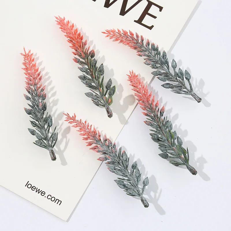 20 piezas ramas de pino de plástico artificial de 4 colores en stock para venta al por mayor, textura realista, ideales para decoración en macetas del hogar - imagen 2