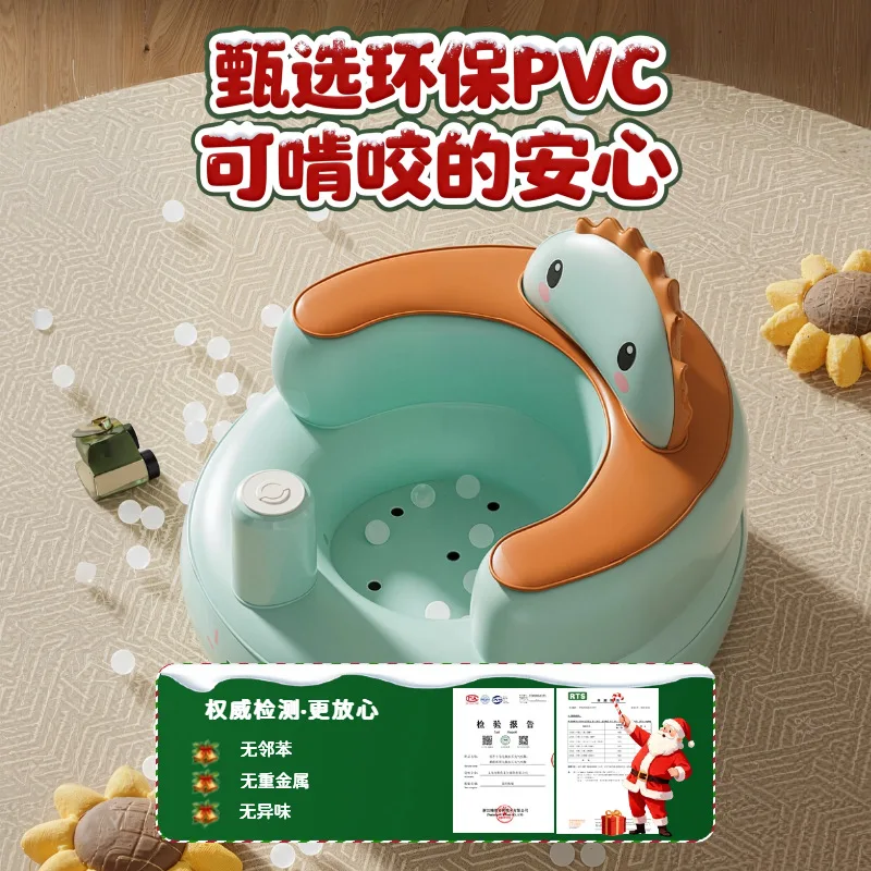 2025 nuevo sofá inflable para asiento de bebé, silla Bumbo portátil para aprender a sentarse, alimentación, viajes, interior y exterior, cojín para niños pequeños - imagen 5