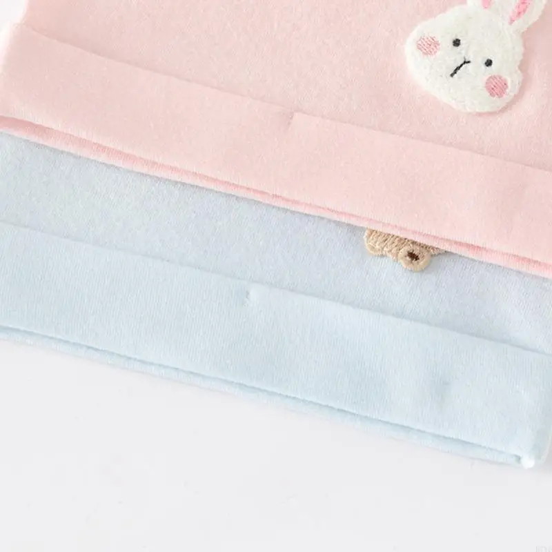 D7YD Gorro hospital con estilo, gorros unisex para bebés, gorros algodón sólido, género neutro para recién nacidos 0 a - imagen 4