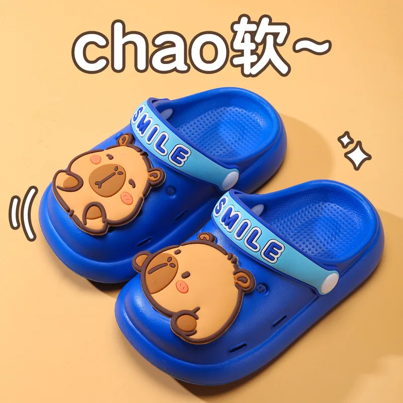 Nuevas sandalias Capibala de dibujos animados bonitos de verano para niños de 3 a 7 años, zapatillas antideslizantes con punta cerrada, zapatos para jardín al aire libre para bebés y niñas - imagen 3