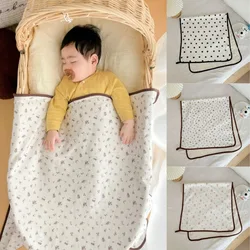 Manta de muselina para bebé con diseño floral envolvente y portátil