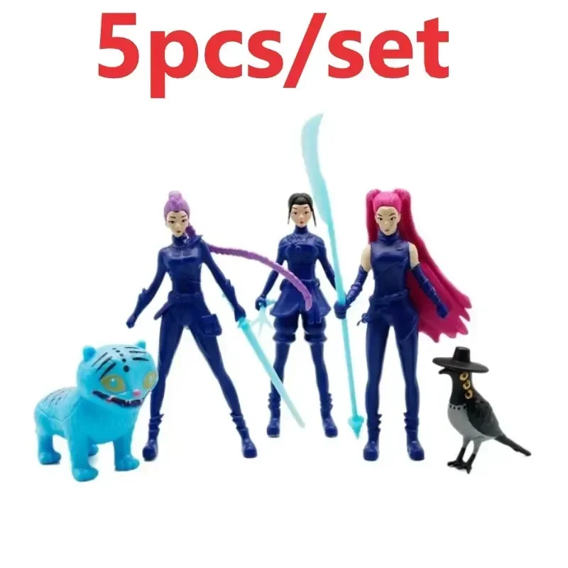 * 5 unid/set Kpop Demon Hunters figura modelo juguete PVC dibujos animados periféricos para juegos decoración de escritorio colección figuras modelo juguete regalos ~