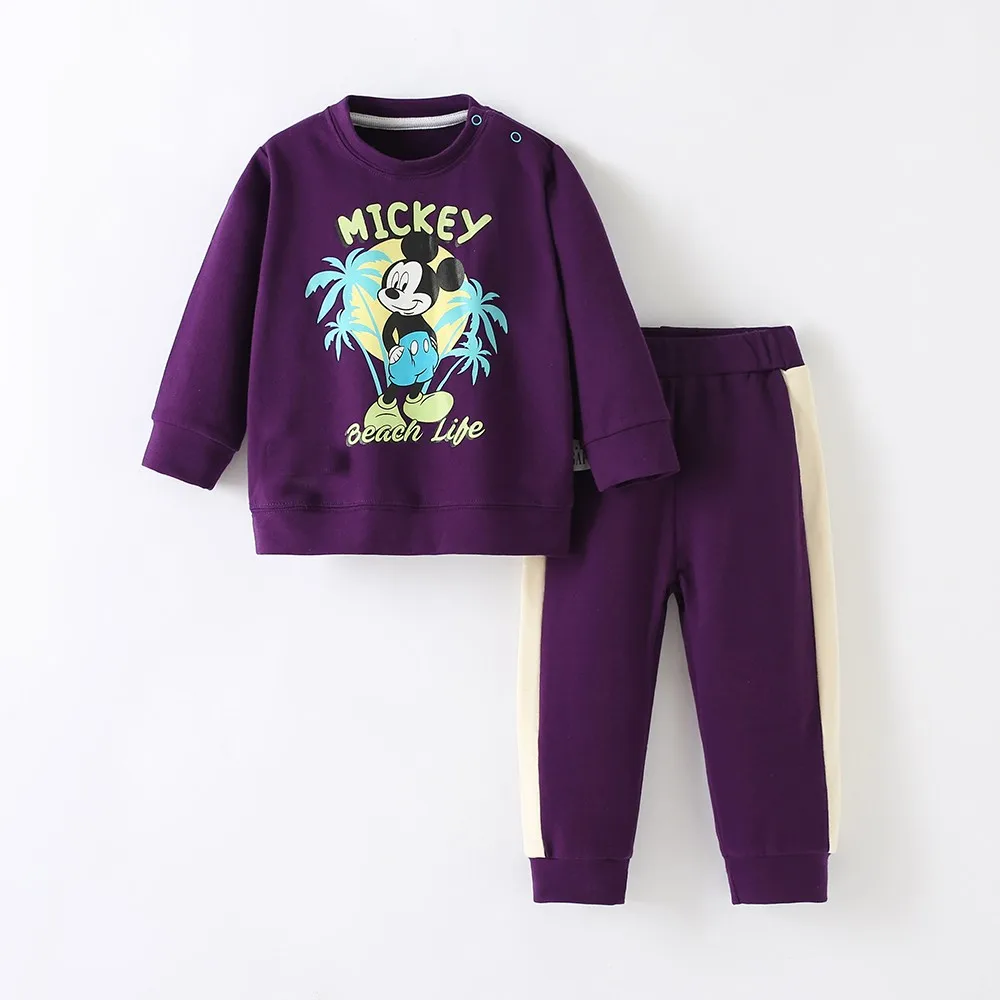 Traje de manga larga con estampado de Mickey para niños, sudadera + Pantalones, 2 unid/set, ropa para niños, moda de otoño, disfraz para niños pequeños, chándal - imagen 5