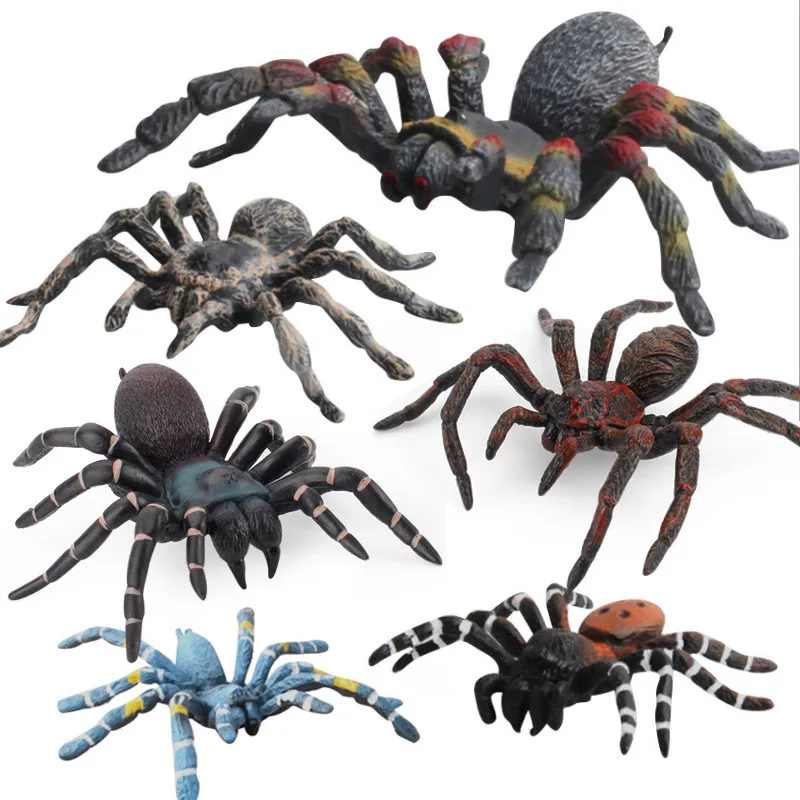 Juguetes de araña realistas, modelo de araña falsa gigante, Animal de plástico, Tarántula, araña negra, accesorios de broma de Halloween, regalo sorpresa para niños