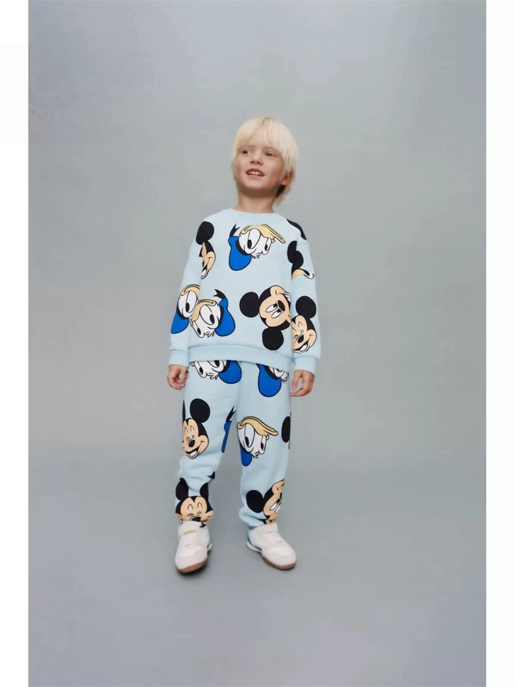 Ropa de otoño para niños, sudaderas y pantalones de dibujos animados, Tops completamente estampados de Mickey Mouse, pantalones que combinan con todo, traje deportivo informal de dos piezas - imagen 4