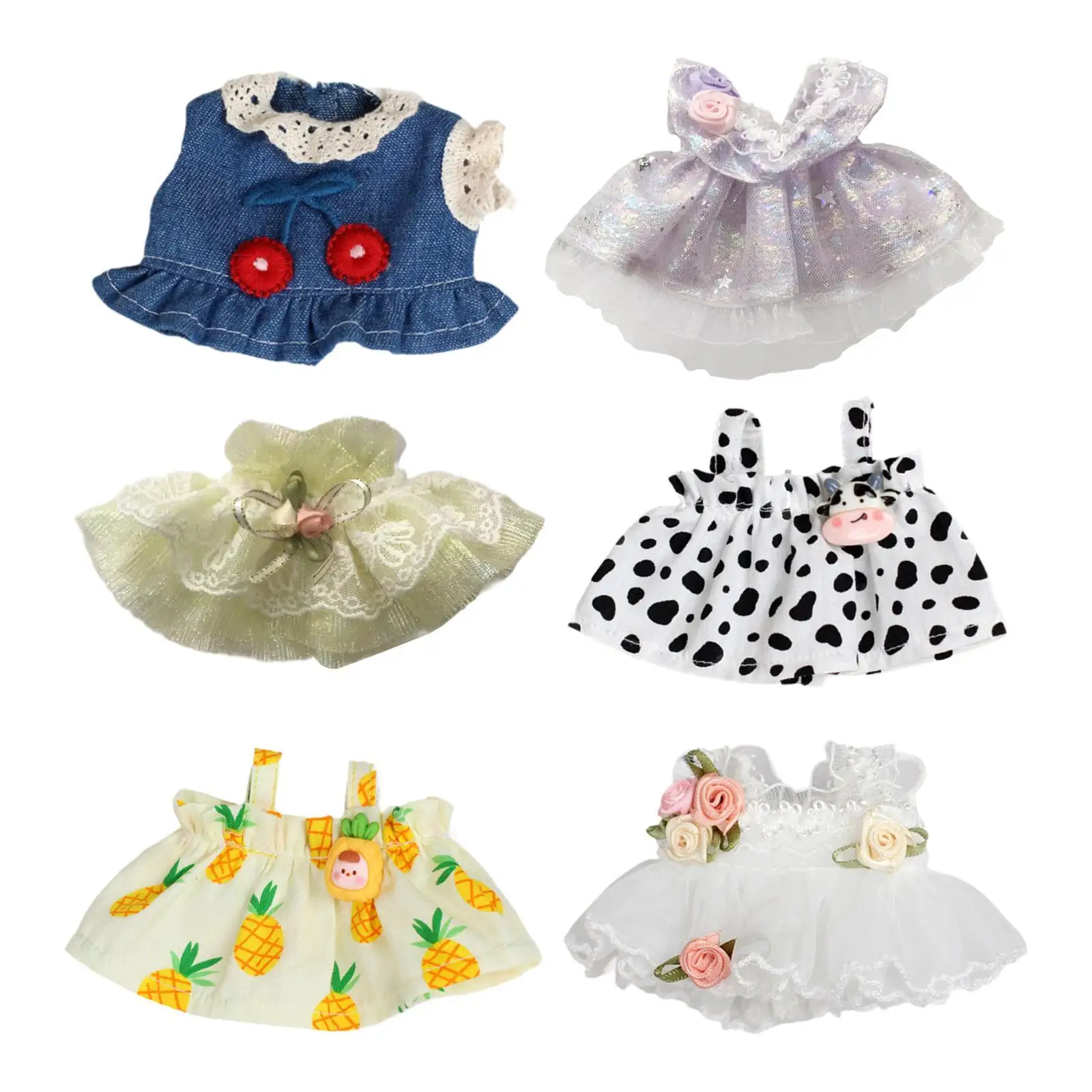 17cm Plush Doll Dress Fashion Educational for Kids Party Favor Doll Outifits