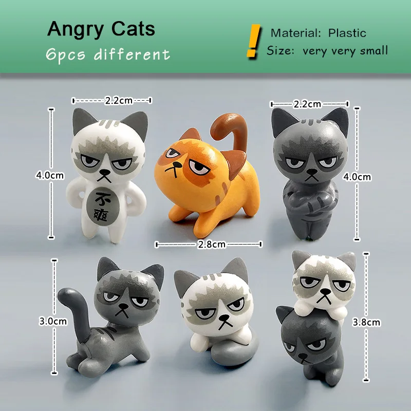 Estatuilla en miniatura de gato de la suerte, gatitos de dibujos animados, gatos, paisaje de animales, pastel, coche, jardín, decoración del hogar, regalo decorativo, artesanía de plástico - imagen 5