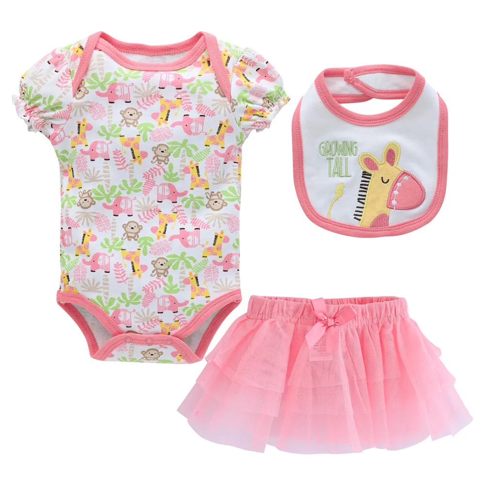 Kavkas-ropa de 3 piezas para niña recién nacida, Body de manga corta, conjunto de ropa de verano de 0 a 12 meses - imagen 3