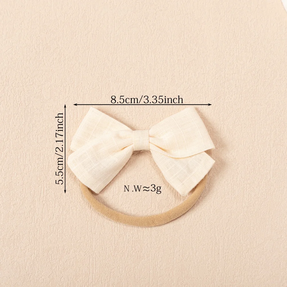 4 Uds. Diadema con lazo para bebé, diadema de nailon bonita para niña, gorros elásticos suaves para niño recién nacido, accesorios para el cabello para fotografía - imagen 4