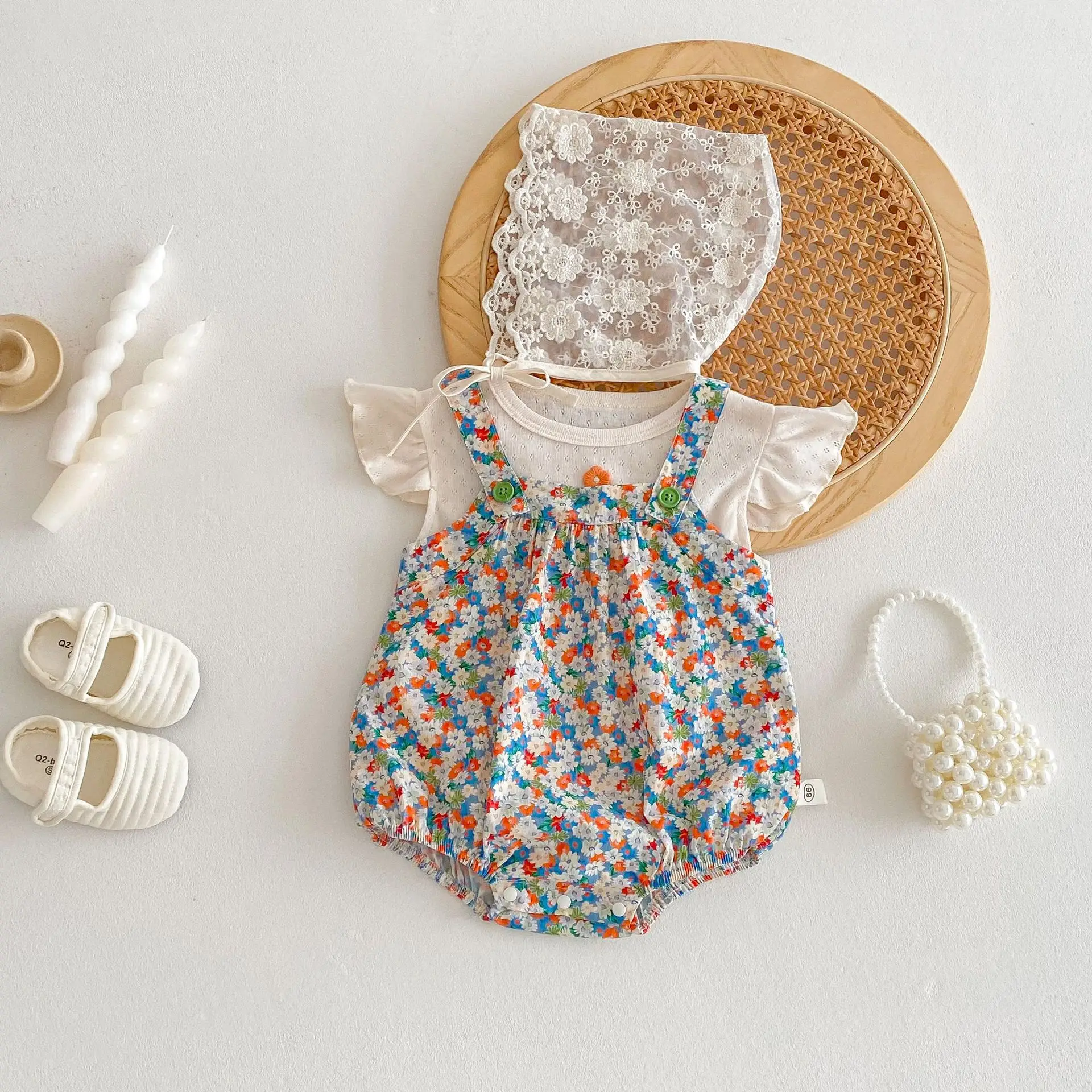Mono floral con tirantes para bebé niña - Camisola de verano - imagen 4