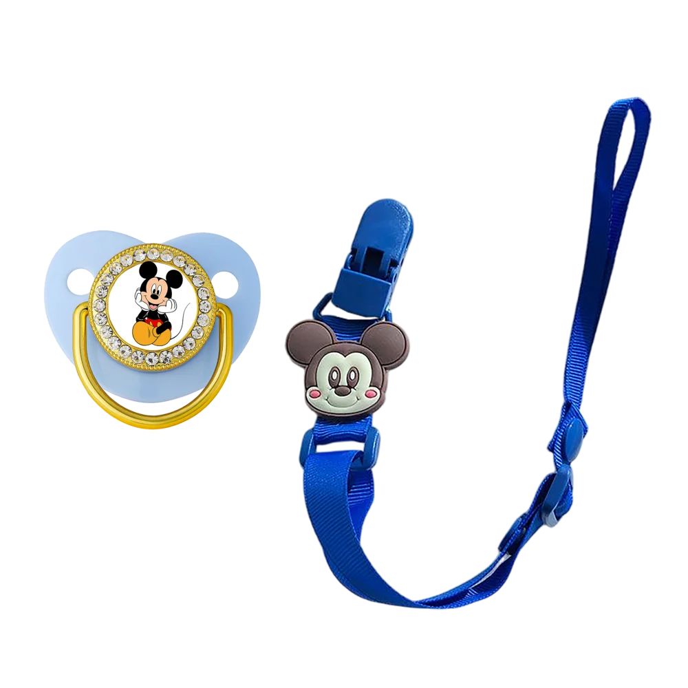 Chupete de alimentación de lujo para bebé, cubierta con clip de cadena, chupete con estampado de anime, tetina de silicona para recién nacido, regalo para Baby Shower, juguete para recién nacido - imagen 2